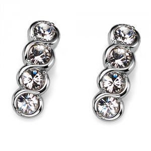 Náušnice s krystaly Swarovski Oliver Weber Four Crystal