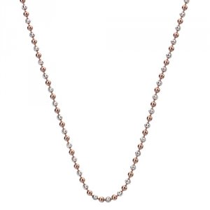 Stříbrný řetízek Hot Diamonds Emozioni Silv and Rose Gold Bead Chain 30