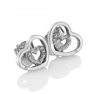 Stříbrné náušnice Hot Diamonds Adorable Encased DE548