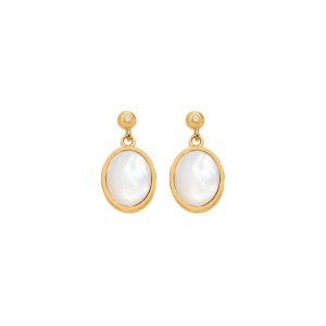 Pozlacené náušnice Hot Diamonds X Gemstones Oval DE775