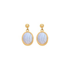 Stříbrné náušnice Hot Diamonds X Gemstones Oval DE776
