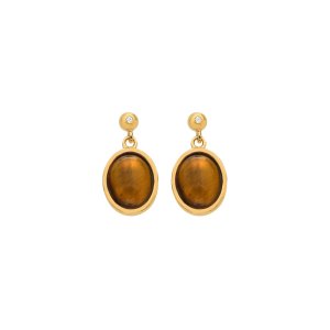 Stříbrné náušnice Hot Diamonds X Gemstones Oval DE777