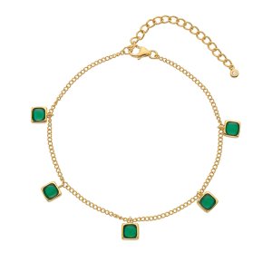 Stříbrný náramek Hot Diamonds X Gemstones Square DL663