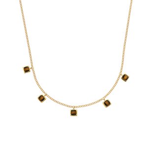 Stříbrný náhrdelník Hot Diamonds X Gemstones Square DN184