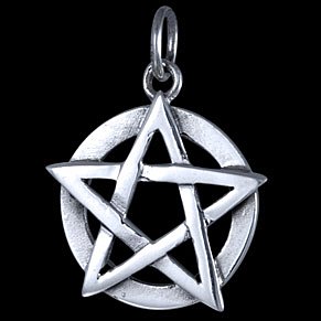 Přívěsek stříbrný, pentagram
