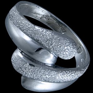 Prsten stříbrný, satinovaný
