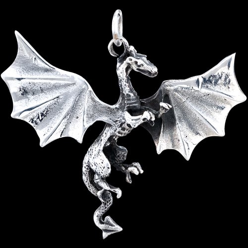 Přívěsek stříbrný, drak