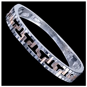 Prsten stříbrný, řecký vzor, pozlacený