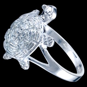 Prsten stříbrný, želvička