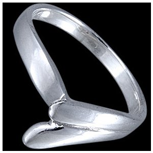 Prsten stříbrný, tvar V