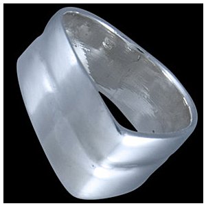 Prsten stříbrný, tvaru V