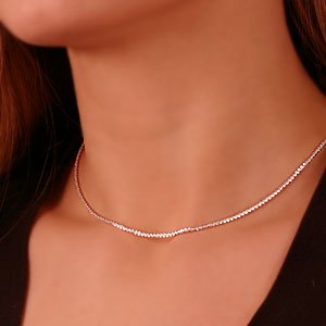 Řetízek na krk stříbrný, daisy chain