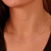 Řetízek na krk stříbrný, heart chains