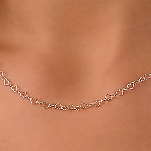 Řetízek stříbrný, 7233-45 CHP heart chain