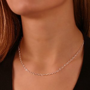 Řetízek stříbrný, 7233-45 CHP heart chain