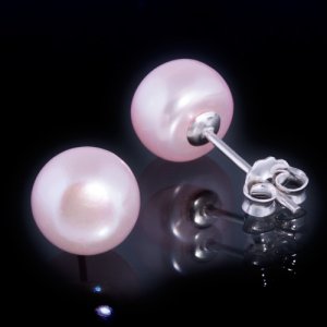 Náušnice stříbrné, perly