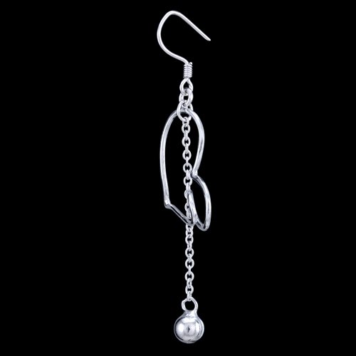 Náušnice stříbrné, srdce