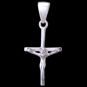 Přívěsek stříbrný, kříž s Kristem
