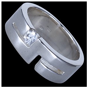 Prsten stříbrný, CZ, řecký design