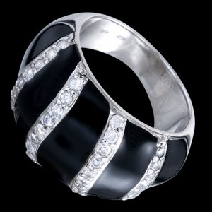Prsten stříbrný, zirkon, luxusní