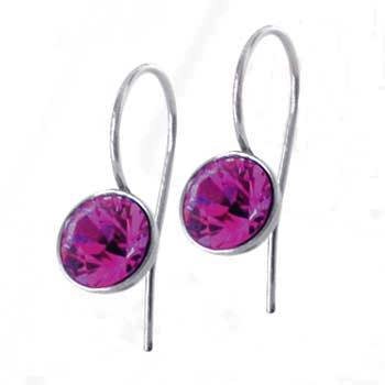 Náušnice z chirurgické oceli ESSW-01-FUCHSIA