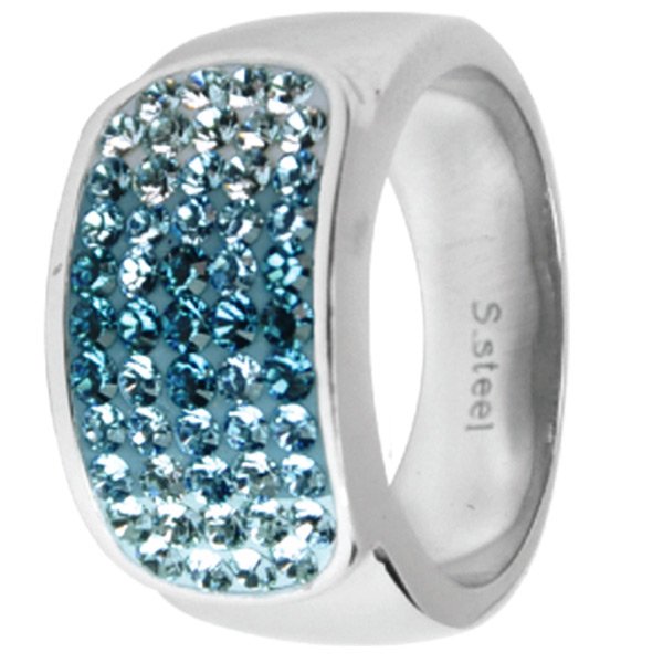 Prsten s krystaly Swarovski RSSW11-AQUA