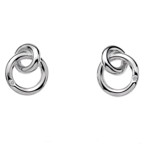Stříbrné náušnice Hot Diamonds Eternity Interlocking Silver Stud DE308