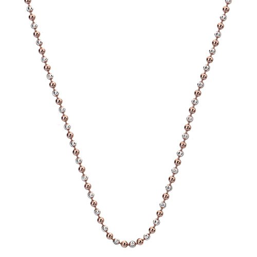 Stříbrný řetízek Hot Diamonds Emozioni Silv and Rose Gold Bead Chain 30