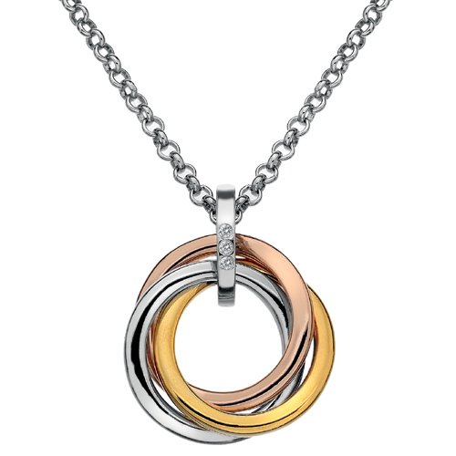 Stříbrný přívěsek Hot Diamonds Trio Rose Gold DP544