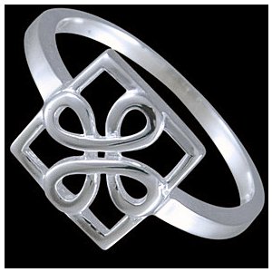 Prsten stříbrný, keltský čtverec