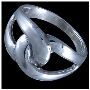 Prsten stříbrný, propletený