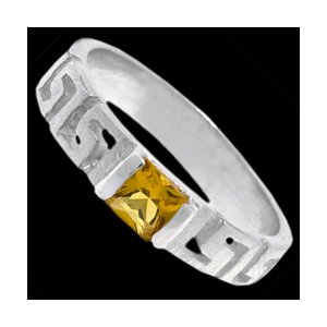 Prsten stříbrný, CZ, řecký design