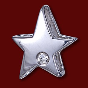 Přívěsek zlatý, diamanty, hvězdička
