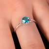 Prsten stříbrný, CZ, s očkem