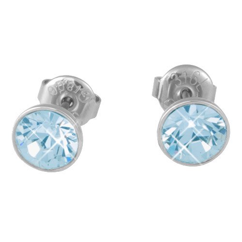 Náušnice s krystaly Swarovski ESSW12-AQUA