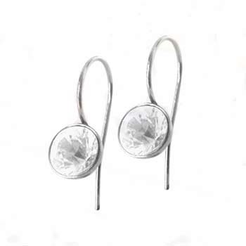 Náušnice z chirurgické oceli ESSW-01-CRYSTAL