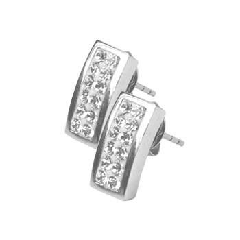 Náušnice z chirurgické oceli ESSW-04-CRYSTAL