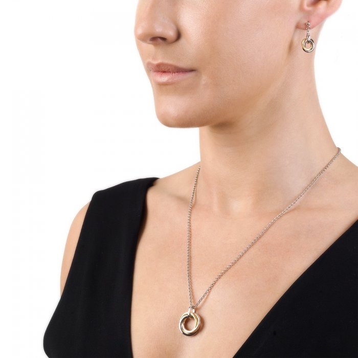 Stříbrné náušnice Hot Diamonds Trio Rose Gold DE389