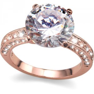 Prsten s krystaly Swarovski Oliver Weber Princess Rosegold 41065RG