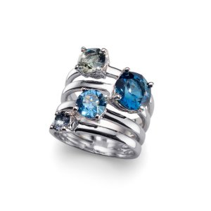 Prsten s krystaly Swarovski Oliver Weber Duo Blue 41122-BLU