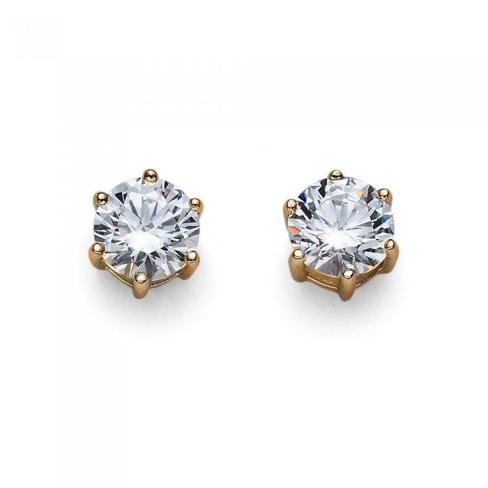 Náušnice s krystaly Swarovski Oliver Weber Brilliance Medium gold crystal