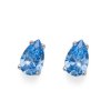 Stříbrné náušnice s krystaly Swarovski Oliver Weber Pear blue