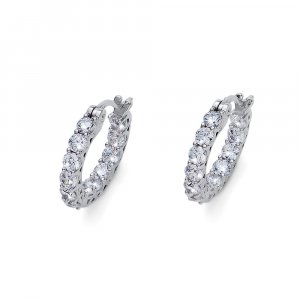 Stříbrné náušnice s krystaly Swarovski Oliver Weber Glacier CZ WHI
