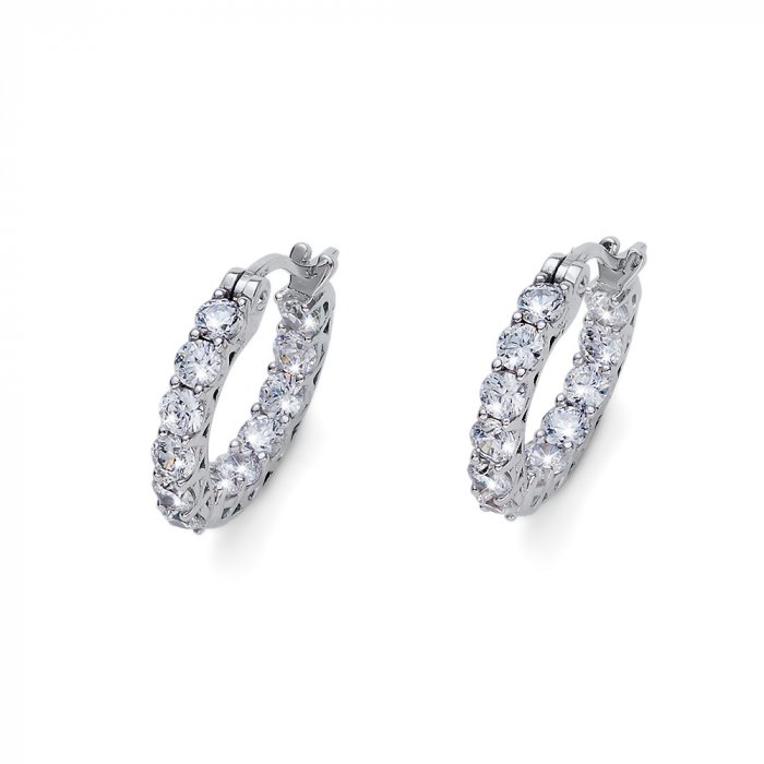 Stříbrné náušnice s krystaly Swarovski Oliver Weber Glacier CZ WHI