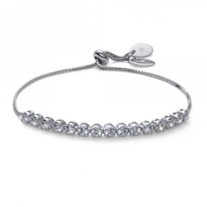 Stříbrný náramek s krystaly Swarovski Oliver Weber Step CZ WHI