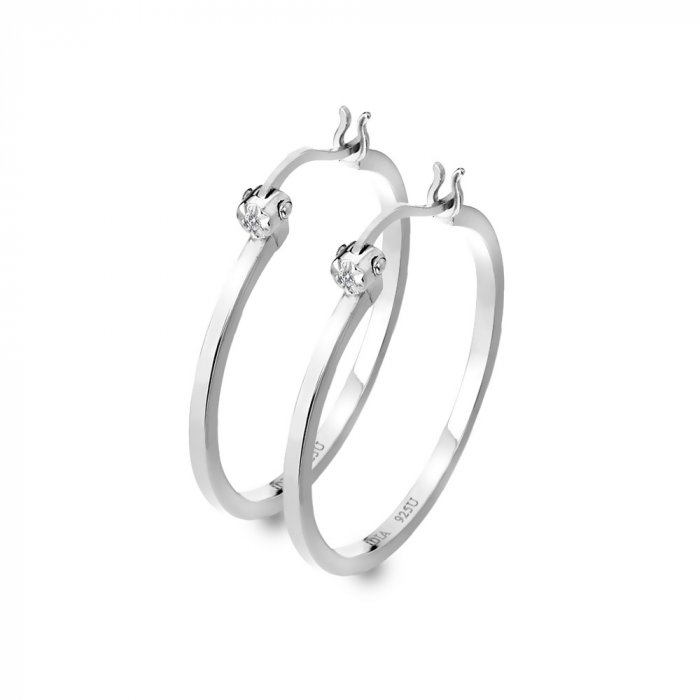 Stříbrné náušnice Hot Diamonds Hoops DE625