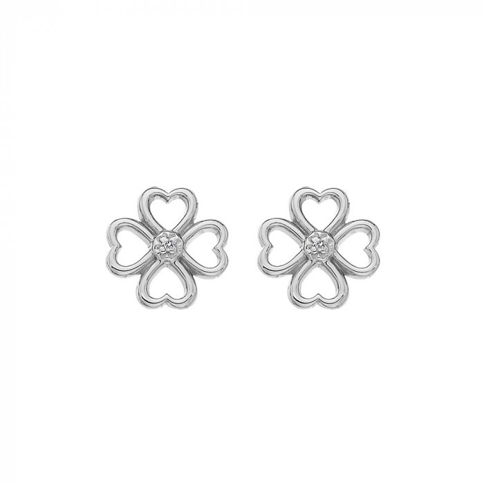 Stříbrné náušnice Hot Diamonds Lucky in Love DE632