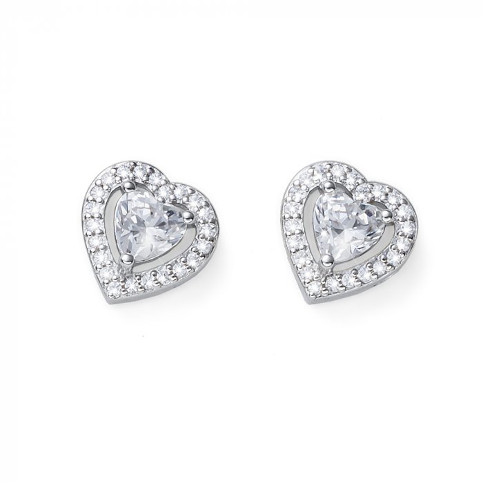 Stříbrné náušnice s krystaly Swarovski Oliver Weber Forever white