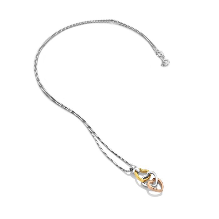 Stříbrný přívěsek Hot Diamonds Trio Triple Heart RG DP836