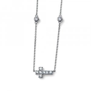 Stříbrný náhrdelník se zirkony Oliver Weber Virtue